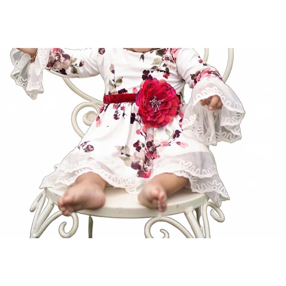 NEW HAUTE BABY baby girls and toddlers antique charm 2 pc set in white/red